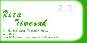 rita timcsak business card
